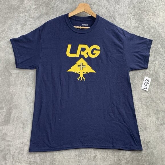 Lifted Research Group Shirt Mens Large Blue LRG Tree Graphic Tee Stacked Logo - Picture 1 of 8